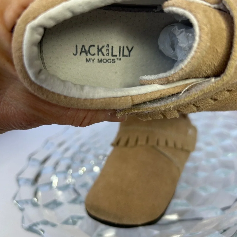 JACK &‎ LILY Baby Moccasins My Mocs Tan Fringe Shoes
